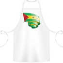 Curled Sao Tome and Principe Flag Day Football Cotton Apron 100% Organic White