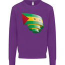 Curled Sao Tome and Principe Flag Day Football Kids Sweatshirt Jumper Purple