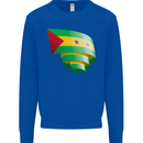 Curled Sao Tome and Principe Flag Day Football Kids Sweatshirt Jumper Royal Blue