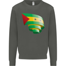 Curled Sao Tome and Principe Flag Day Football Kids Sweatshirt Jumper Storm Grey