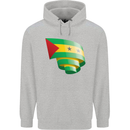 Curled Sao Tome and Principe Flag Day Football Mens 80% Cotton Hoodie Sports Grey