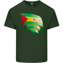 Curled Sao Tome and Principe Flag Day Football Mens Cotton T-Shirt Tee Top Forest Green