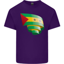 Curled Sao Tome and Principe Flag Day Football Mens Cotton T-Shirt Tee Top Purple