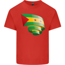 Curled Sao Tome and Principe Flag Day Football Mens Cotton T-Shirt Tee Top Red