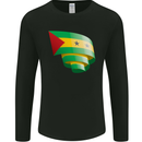 Curled Sao Tome and Principe Flag Day Football Mens Long Sleeve T-Shirt Black