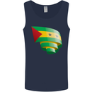 Curled Sao Tome and Principe Flag Day Football Mens Vest Tank Top Navy Blue