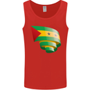 Curled Sao Tome and Principe Flag Day Football Mens Vest Tank Top Red