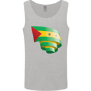 Curled Sao Tome and Principe Flag Day Football Mens Vest Tank Top Sports Grey