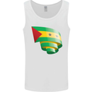 Curled Sao Tome and Principe Flag Day Football Mens Vest Tank Top White