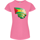 Curled Sao Tome and Principe Flag Day Football Womens Petite Cut T-Shirt Azalea