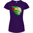 Curled Sao Tome and Principe Flag Day Football Womens Petite Cut T-Shirt Purple