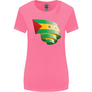 Curled Sao Tome and Principe Flag Day Football Womens Wider Cut T-Shirt Azalea