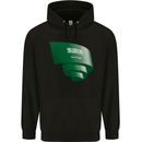 Curled Saudi Arabia Flag Arabian Day Football Childrens Kids Hoodie Black