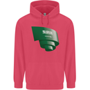 Curled Saudi Arabia Flag Arabian Day Football Childrens Kids Hoodie Heliconia
