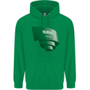 Curled Saudi Arabia Flag Arabian Day Football Childrens Kids Hoodie Irish Green