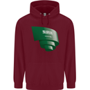 Curled Saudi Arabia Flag Arabian Day Football Childrens Kids Hoodie Maroon