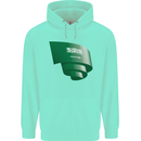 Curled Saudi Arabia Flag Arabian Day Football Childrens Kids Hoodie Peppermint