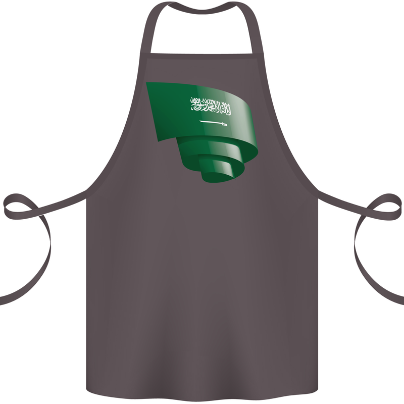 Curled Saudi Arabia Flag Arabian Day Football Cotton Apron 100% Organic Dark Grey