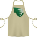Curled Saudi Arabia Flag Arabian Day Football Cotton Apron 100% Organic Khaki