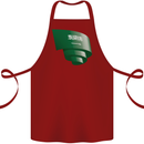 Curled Saudi Arabia Flag Arabian Day Football Cotton Apron 100% Organic Maroon