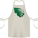 Curled Saudi Arabia Flag Arabian Day Football Cotton Apron 100% Organic Natural