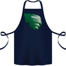 Curled Saudi Arabia Flag Arabian Day Football Cotton Apron 100% Organic Navy Blue