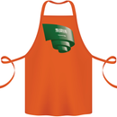 Curled Saudi Arabia Flag Arabian Day Football Cotton Apron 100% Organic Orange
