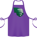 Curled Saudi Arabia Flag Arabian Day Football Cotton Apron 100% Organic Purple