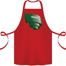 Curled Saudi Arabia Flag Arabian Day Football Cotton Apron 100% Organic Red