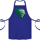 Curled Saudi Arabia Flag Arabian Day Football Cotton Apron 100% Organic Royal Blue