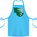 Curled Saudi Arabia Flag Arabian Day Football Cotton Apron 100% Organic Turquoise
