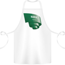 Curled Saudi Arabia Flag Arabian Day Football Cotton Apron 100% Organic White