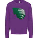 Curled Saudi Arabia Flag Arabian Day Football Kids Sweatshirt Jumper Purple