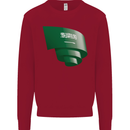Curled Saudi Arabia Flag Arabian Day Football Kids Sweatshirt Jumper Red