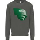 Curled Saudi Arabia Flag Arabian Day Football Kids Sweatshirt Jumper Storm Grey