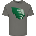 Curled Saudi Arabia Flag Arabian Day Football Kids T-Shirt Childrens Charcoal