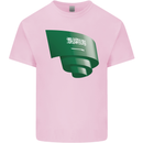 Curled Saudi Arabia Flag Arabian Day Football Kids T-Shirt Childrens Light Pink