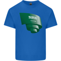 Curled Saudi Arabia Flag Arabian Day Football Kids T-Shirt Childrens Royal Blue