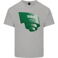 Curled Saudi Arabia Flag Arabian Day Football Kids T-Shirt Childrens Sports Grey