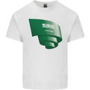 Curled Saudi Arabia Flag Arabian Day Football Kids T-Shirt Childrens White
