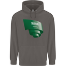 Curled Saudi Arabia Flag Arabian Day Football Mens 80% Cotton Hoodie Charcoal