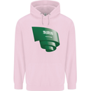 Curled Saudi Arabia Flag Arabian Day Football Mens 80% Cotton Hoodie Light Pink
