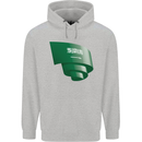 Curled Saudi Arabia Flag Arabian Day Football Mens 80% Cotton Hoodie Sports Grey