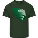Curled Saudi Arabia Flag Arabian Day Football Mens Cotton T-Shirt Tee Top Forest Green