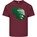 Curled Saudi Arabia Flag Arabian Day Football Mens Cotton T-Shirt Tee Top Maroon