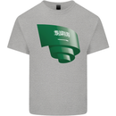 Curled Saudi Arabia Flag Arabian Day Football Mens Cotton T-Shirt Tee Top Sports Grey