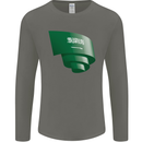 Curled Saudi Arabia Flag Arabian Day Football Mens Long Sleeve T-Shirt Charcoal