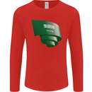 Curled Saudi Arabia Flag Arabian Day Football Mens Long Sleeve T-Shirt Red