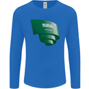 Curled Saudi Arabia Flag Arabian Day Football Mens Long Sleeve T-Shirt Royal Blue