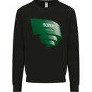 Curled Saudi Arabia Flag Arabian Day Football Mens Sweatshirt Jumper Black